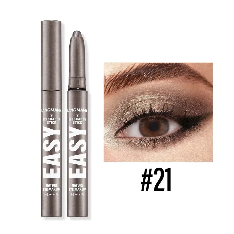 Smoky Dark Black Eyeshadow Pencil Stick Waterproof Pearlescent Matte Metallic Glitter Eye Shadow Highlighter Pen Make Up Tool
