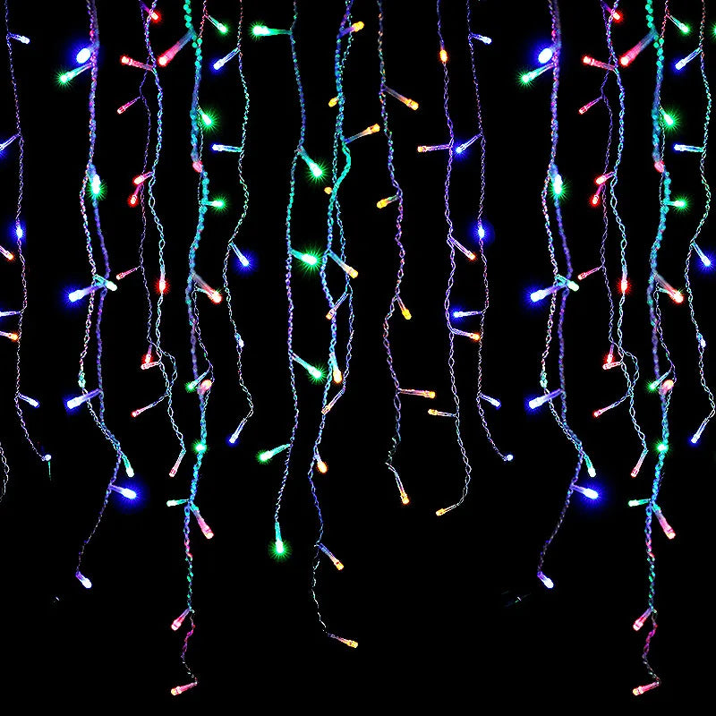 Christmas Lights Waterfall Outdoor Decoration 5M Droop 0.4-0.6m Led Lights Curtain String Lights Party Ggarden Eaves Decoration