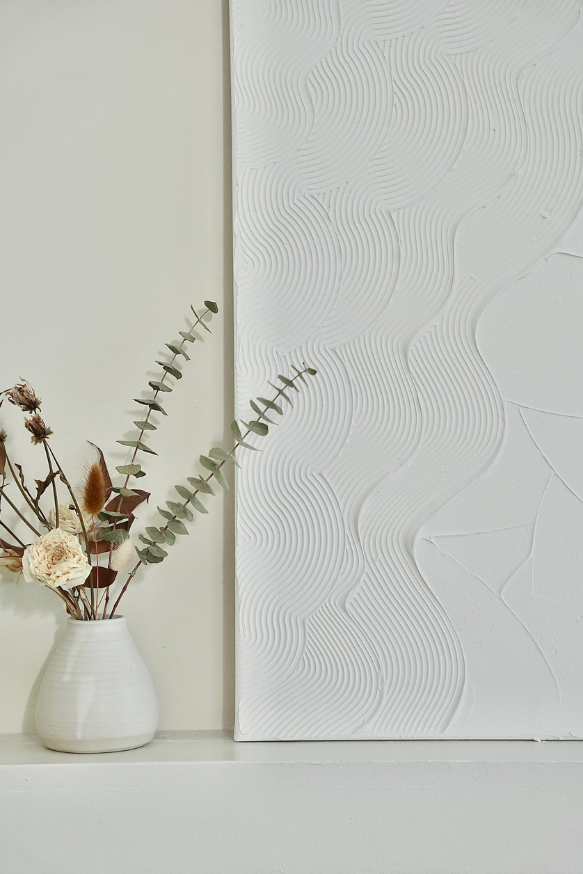 Midcentury clasyq plaster art - clasyq conscious art | canvas plaster art | 3d wall art | home decor | midcentury modern | minimal decor | gift | artwork