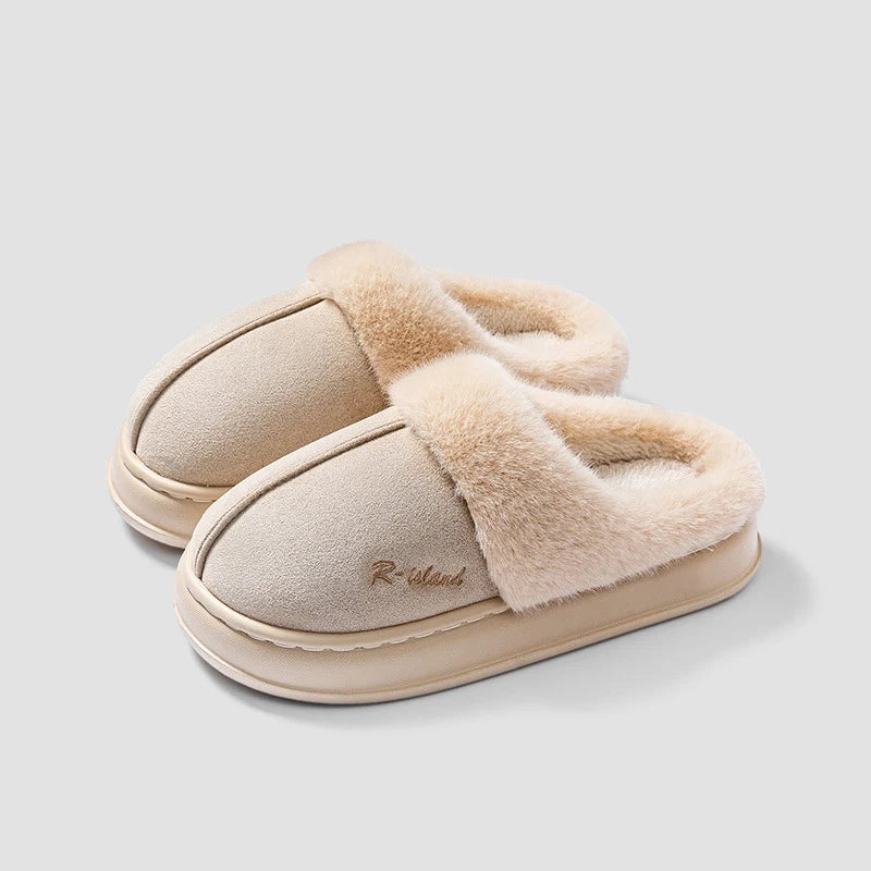 New Platform Women Plush Slippers Fashion Winter Cotton Slippers Fluffy House Slippers Soft Sole Non-slip Women Home Shoe