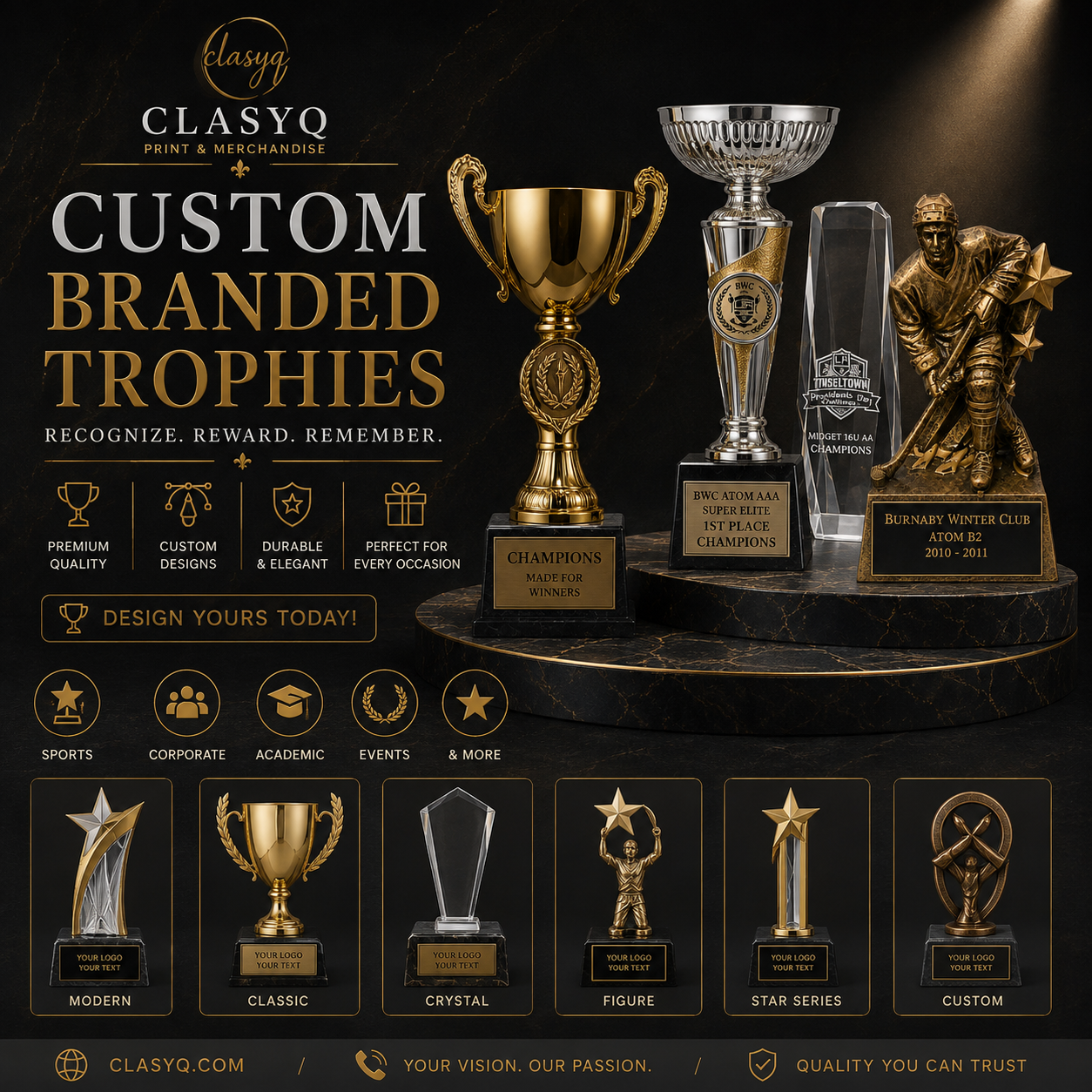 Custom High Quality Trophies for Events & Recognition