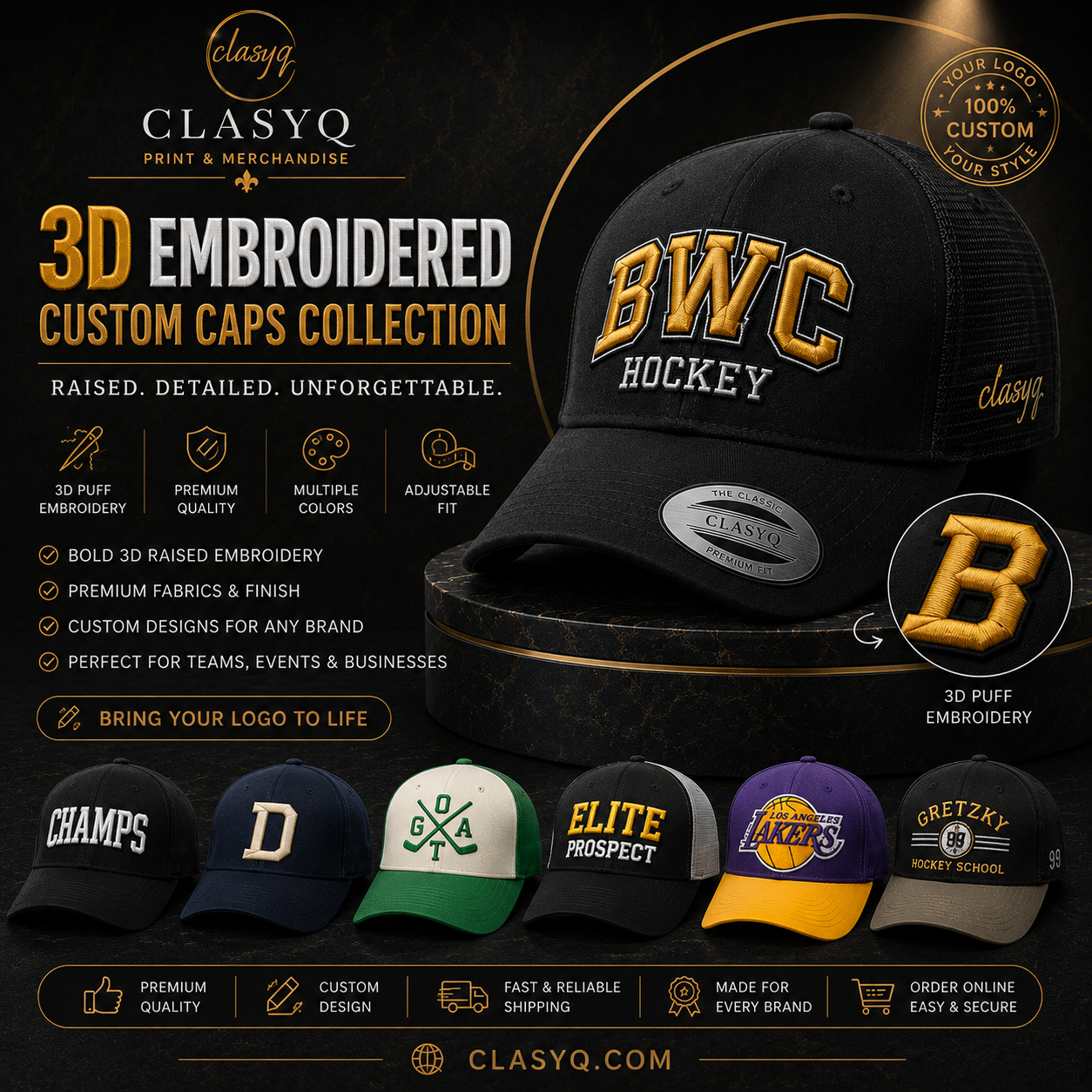 Branded 3D Embroidered Ball Cap
