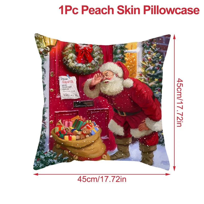 Christmas Cushion Cover Xmas Decorations For Home 2025 Merry Christmas Ornament Pillowcase Natal Navidad New Year 2026 Gifts