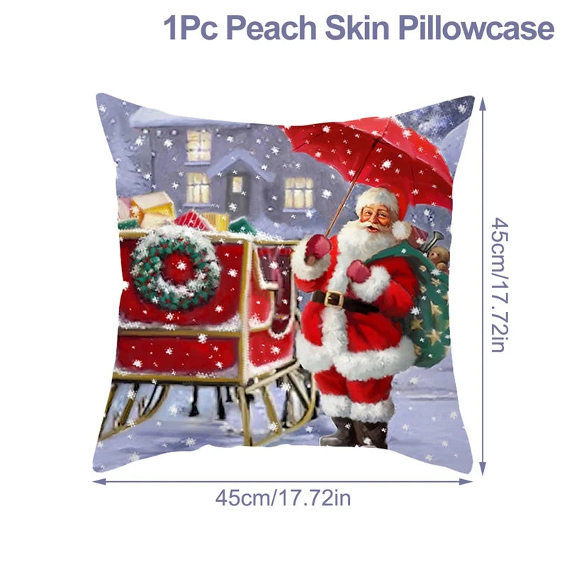 Christmas Cushion Cover Xmas Decorations For Home 2025 Merry Christmas Ornament Pillowcase Natal Navidad New Year 2026 Gifts