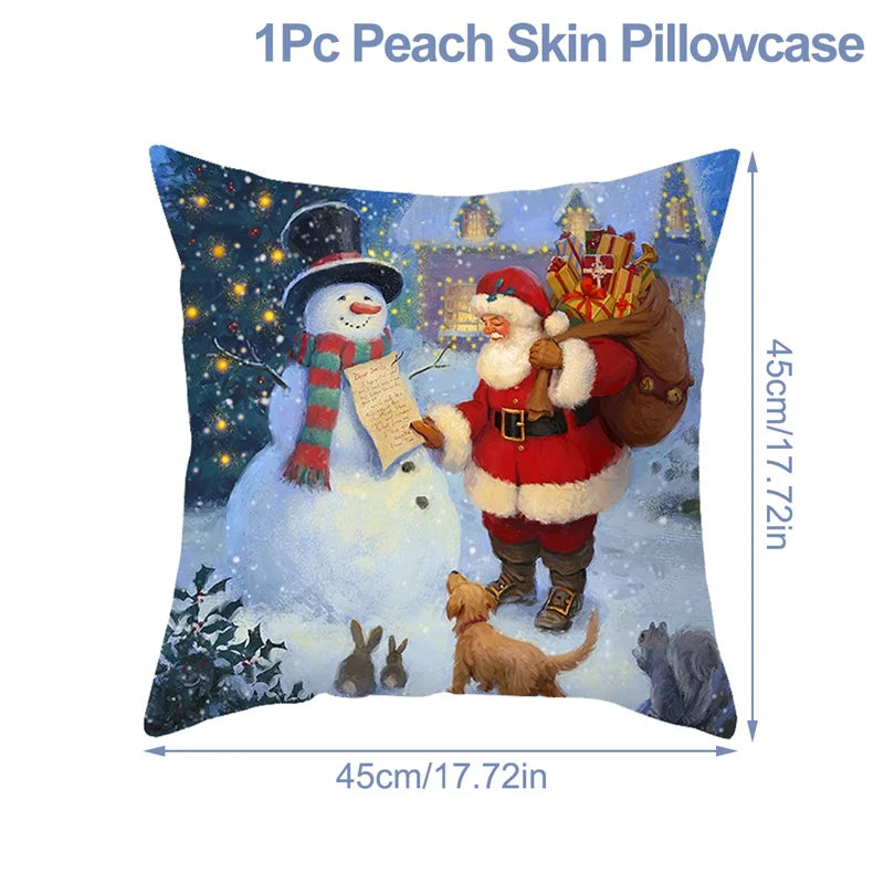 Christmas Cushion Cover Xmas Decorations For Home 2025 Merry Christmas Ornament Pillowcase Natal Navidad New Year 2026 Gifts