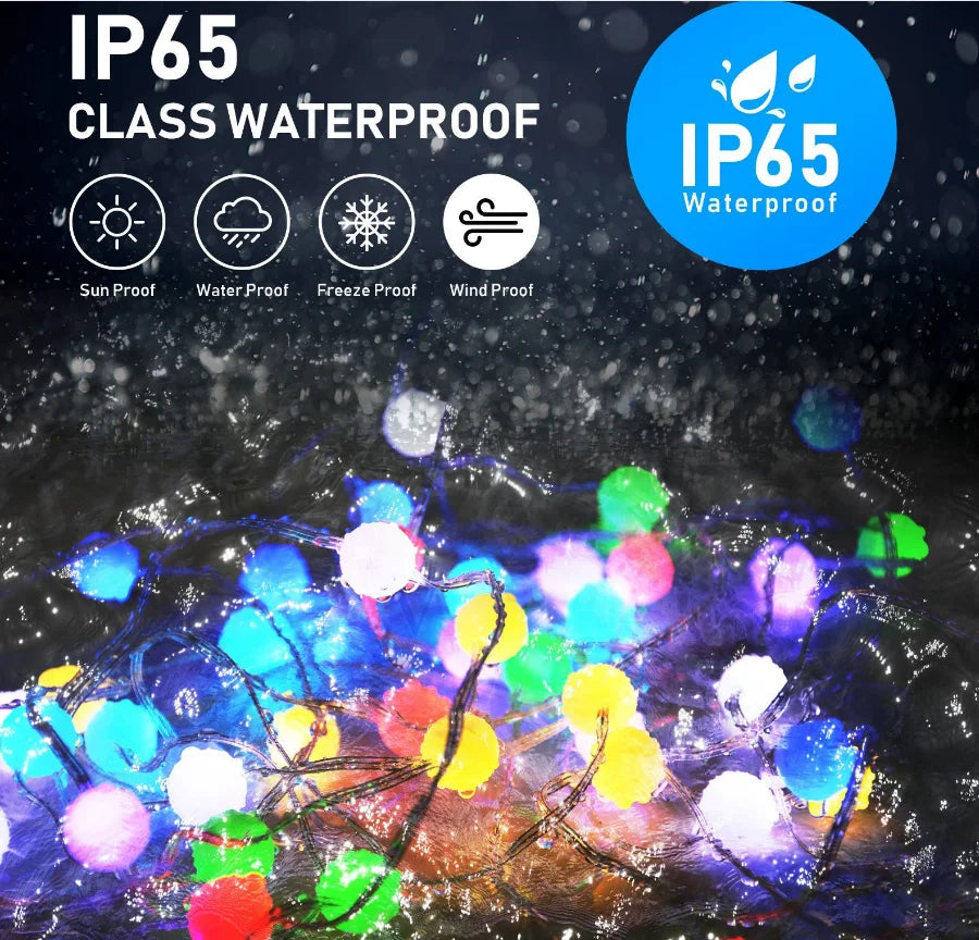 Hot Selling Bulb Solar for Decoration Garden Outdoor Christmas Tree fairy Microphone Waterproof Led String Lights