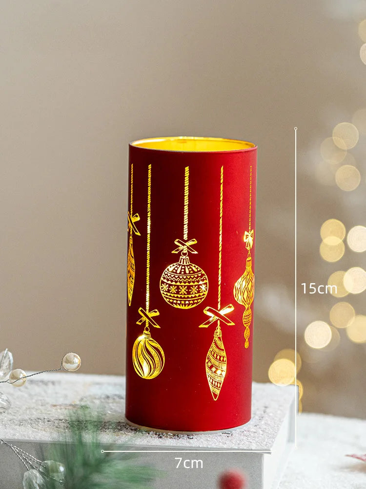 Merry Christmas Gift Sublimation Christmas Ornaments Led Candle Lights Crystal Candelabra