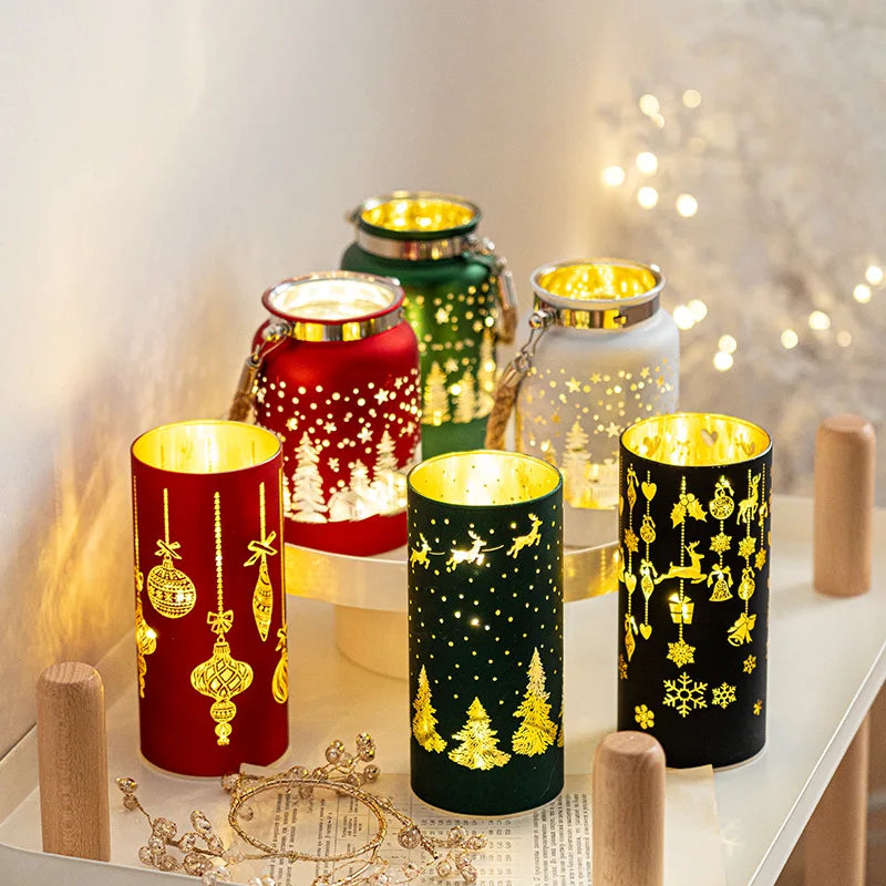 Merry Christmas Gift Sublimation Christmas Ornaments Led Candle Lights Crystal Candelabra