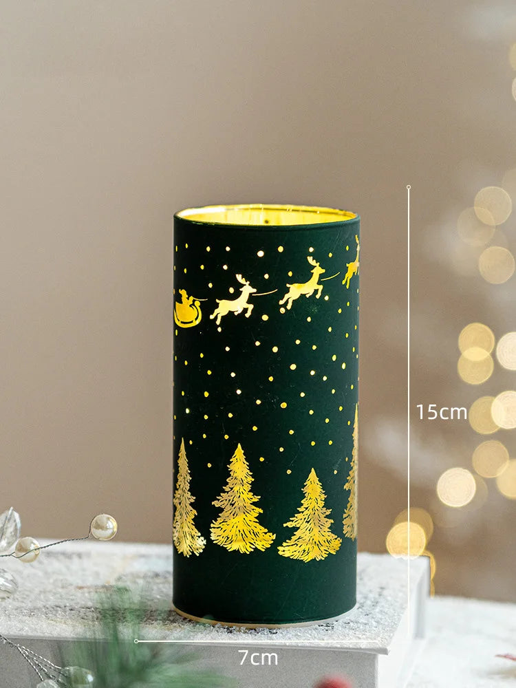Merry Christmas Gift Sublimation Christmas Ornaments Led Candle Lights Crystal Candelabra