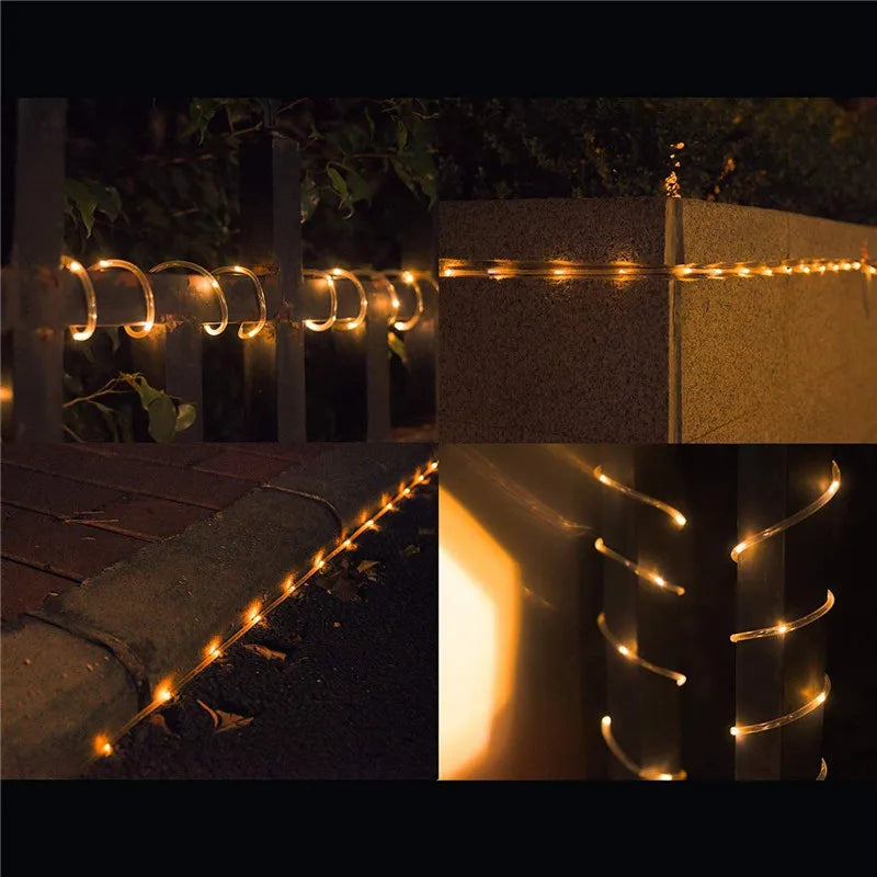 Christmas Decorations 2025 Led Tube Rope String Light Street Garland Fairy Lights New Year 2025 Festoon 10/20/30/40M EU Plug