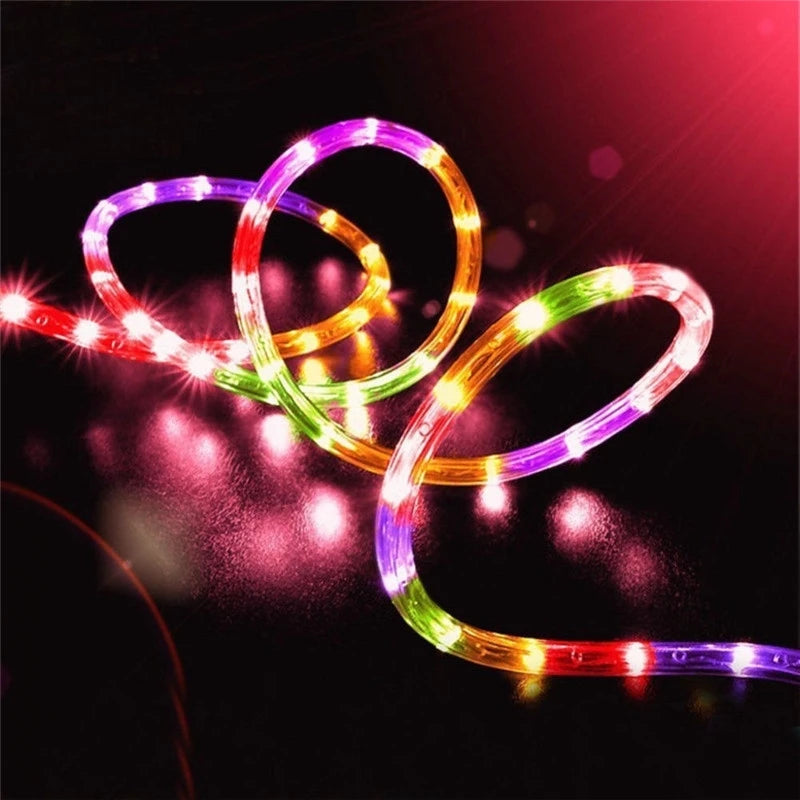 Christmas Decorations 2025 Led Tube Rope String Light Street Garland Fairy Lights New Year 2025 Festoon 10/20/30/40M EU Plug