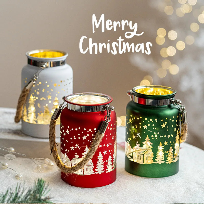 Merry Christmas Gift Sublimation Christmas Ornaments Led Candle Lights Crystal Candelabra