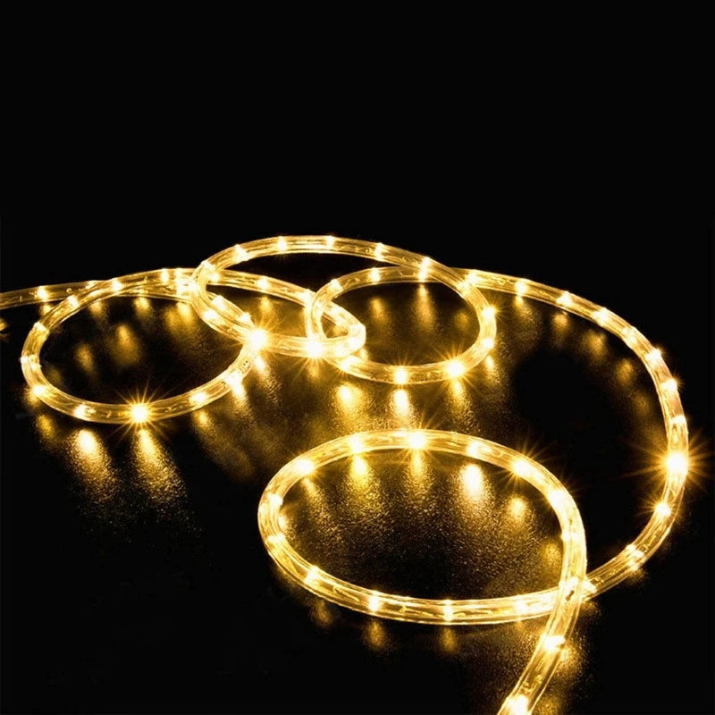 Christmas Decorations 2025 Led Tube Rope String Light Street Garland Fairy Lights New Year 2025 Festoon 10/20/30/40M EU Plug