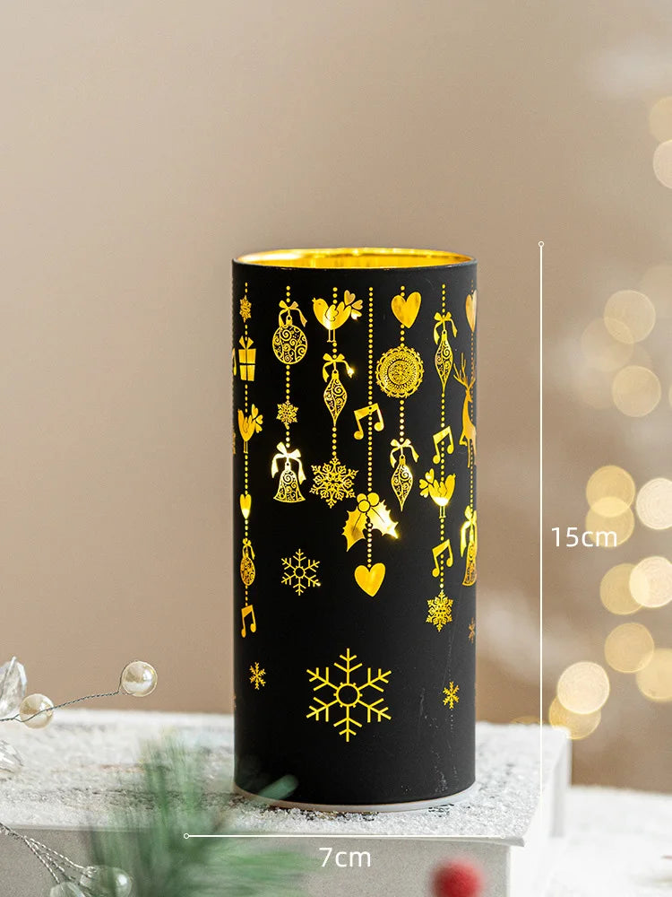 Merry Christmas Gift Sublimation Christmas Ornaments Led Candle Lights Crystal Candelabra