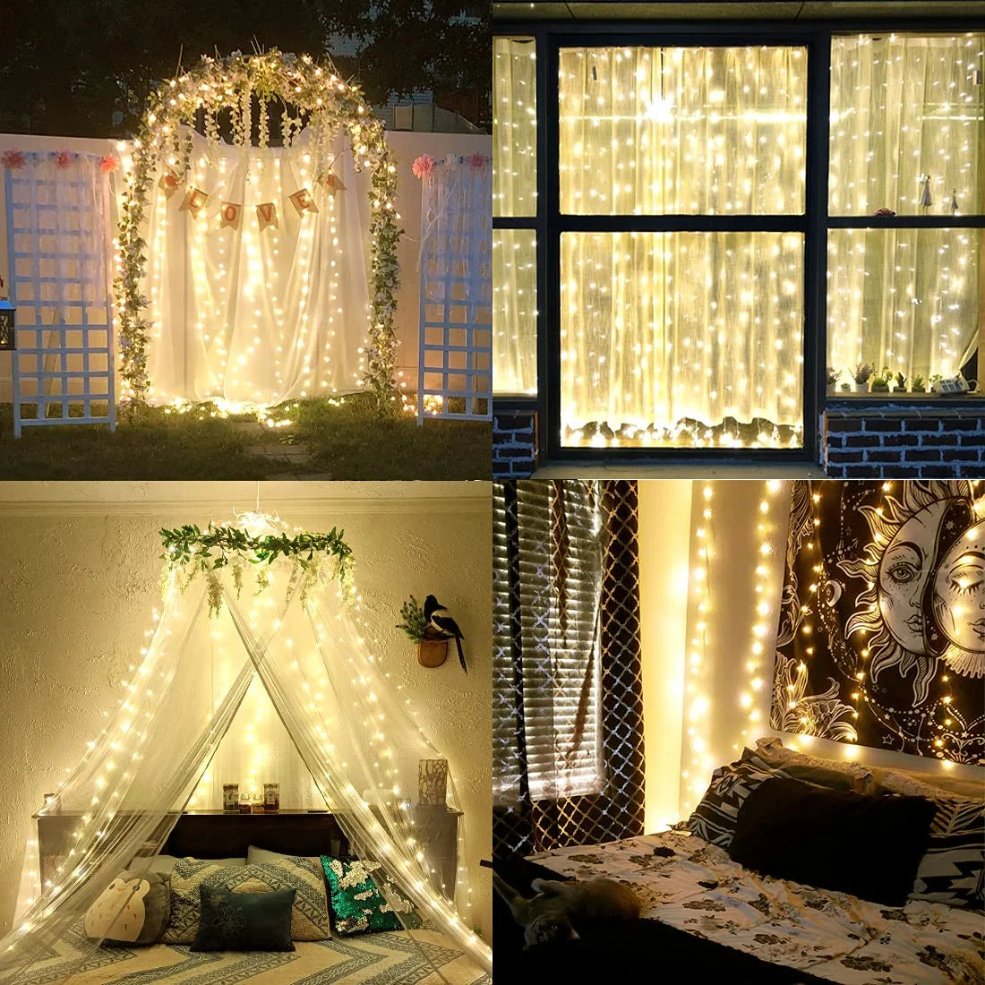 9.8ft 3m USB 8 Modes Remote Outdoor Wedding Pary Garden Home Bedroom Curtain Fairy Holiday Christmas Tree LED String Lights
