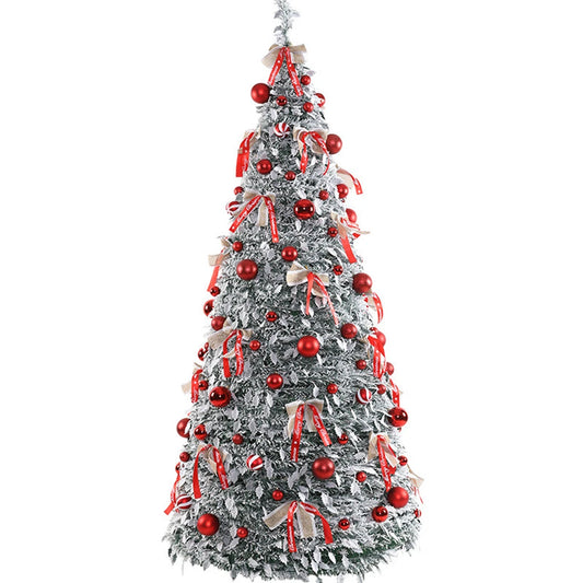 Pre-Decorated 7FT Pop-Up Artificial Christmas Tree Lights Easy Assembly Collapsible Xmas Trees Stand Christmas Time Xmas Trees