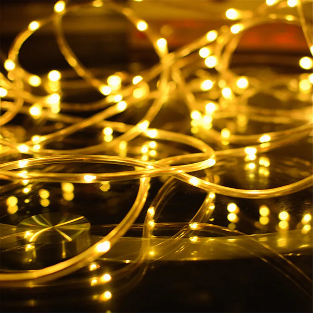 Christmas Decorations 2025 Led Tube Rope String Light Street Garland Fairy Lights New Year 2025 Festoon 10/20/30/40M EU Plug