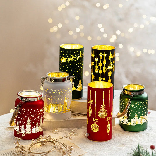 Merry Christmas Gift Sublimation Christmas Ornaments Led Candle Lights Crystal Candelabra
