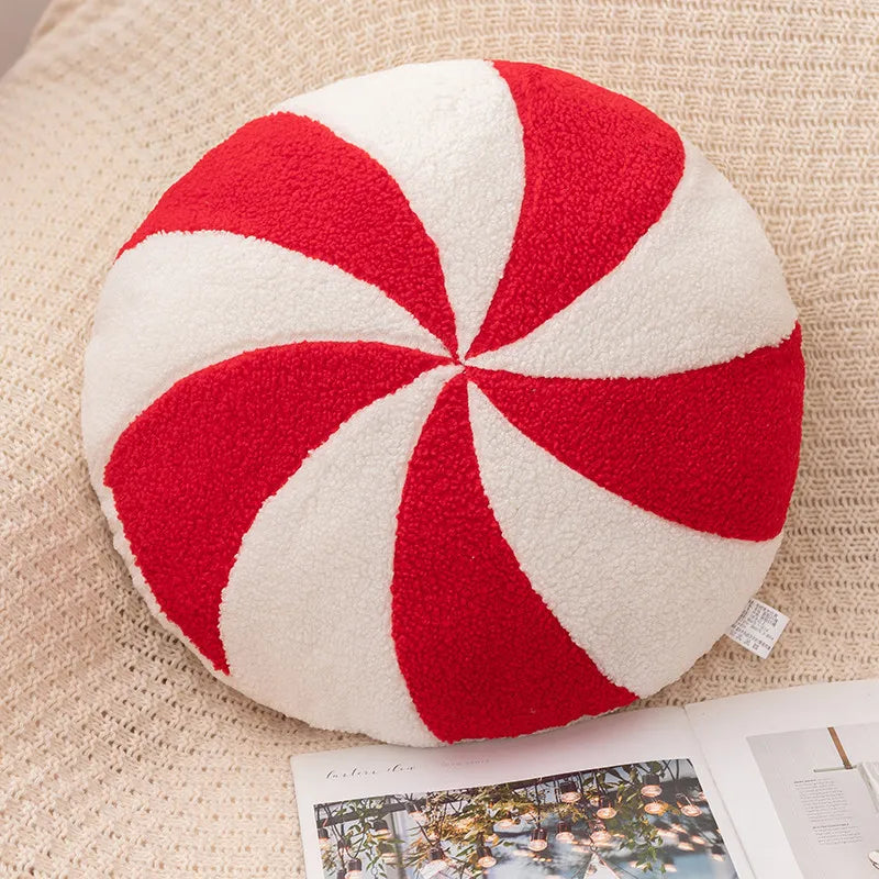 Christmas Snowflake Wreath Candy Cushion Holiday Atmosphere Decoration Ornament Gift Cushion