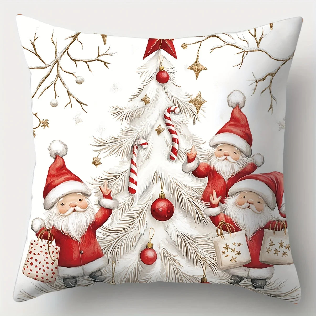 Christmas Cushion Covers Four-piece Set Festive Atmosphere Suitable for Parties Holidays and Daily Decoration