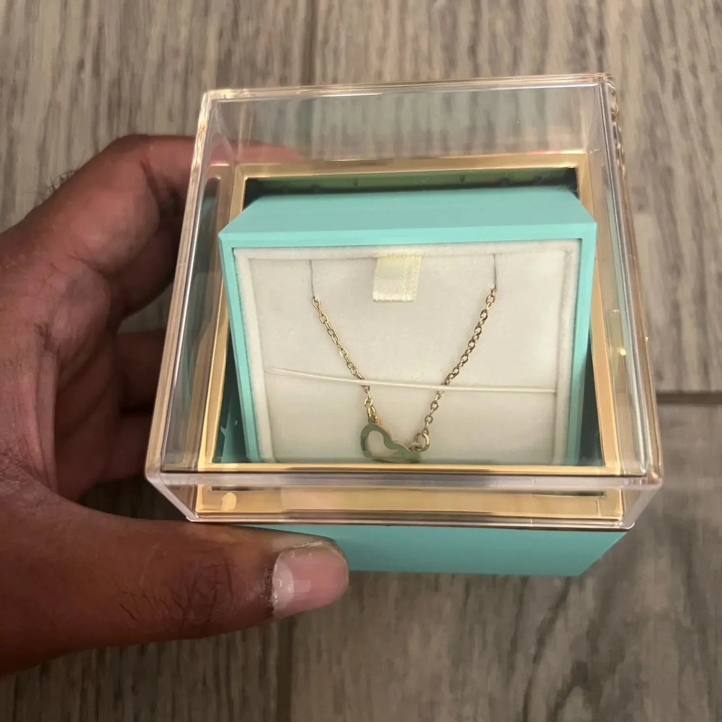 Custom Valentine Soap Rose Jewelry Ring Box Wedding Pendant Necklace Storage Case for Women Girlfriend Valentine's Day Gifts