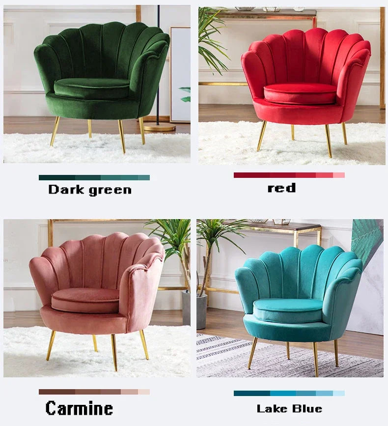 living room single Sofa Nordic Velvet Armchair Ergonomic design modern Corner small sofa luxury Relaxing chair Home furniture