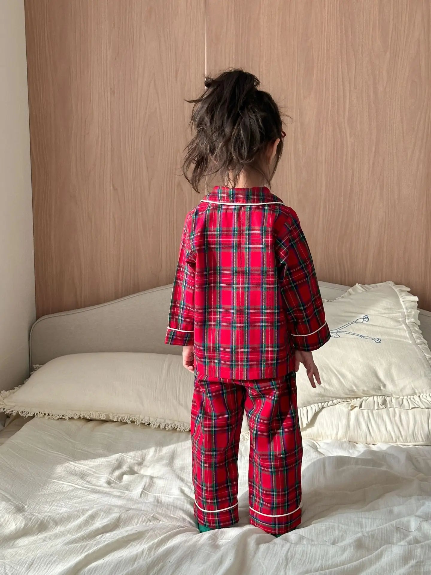 Christmas Children's Pajamas Boys Pure Cotton Plaid New Spring and Autumn Girls Long-sleeved Suit Baby Loungewear