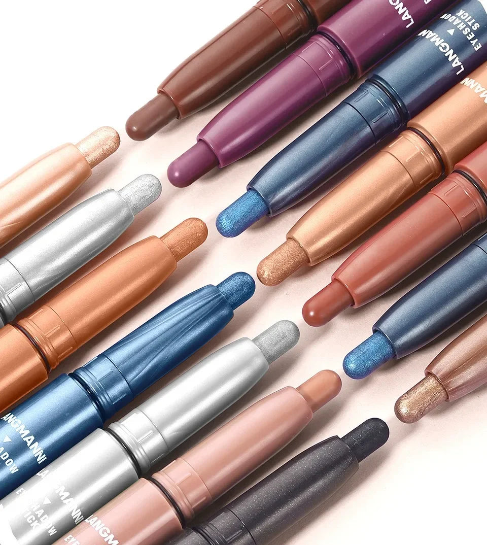 Smoky Dark Black Eyeshadow Pencil Stick Waterproof Pearlescent Matte Metallic Glitter Eye Shadow Highlighter Pen Make Up Tool