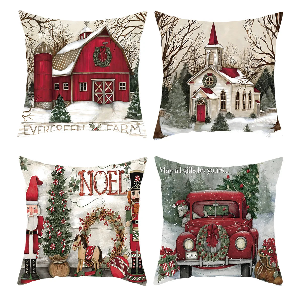 Christmas Cushion Cover Merry Christmas Decorations for Home 2025 Navidad Natal Xmas Ornament Sofa Pillowcase New Year Gift 2026