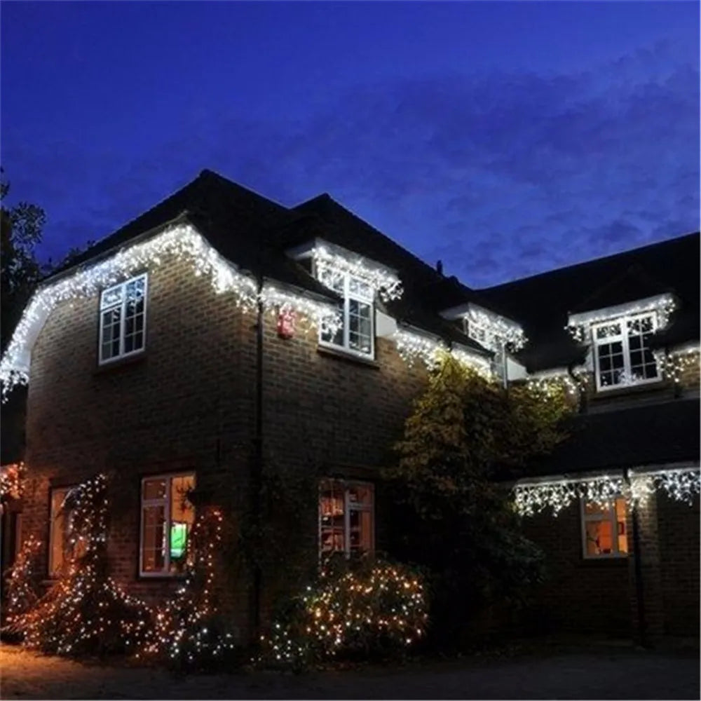 Christmas Lights Waterfall Outdoor Decoration 5M Droop 0.4-0.6m Led Lights Curtain String Lights Party Ggarden Eaves Decoration