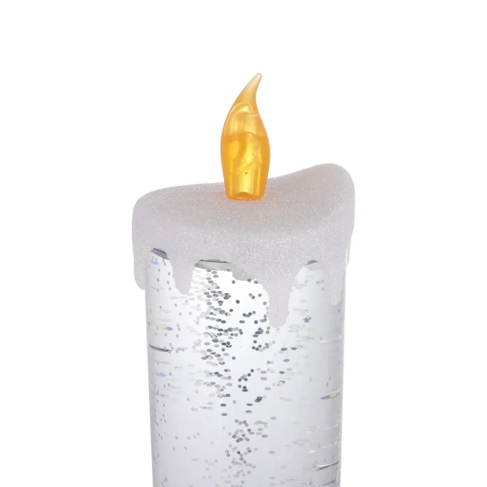 Christmas LED Candle Light Decorative Craft Night Lights Swirling Glitter Colorful Fantasy Crystal Night Lights Xmas Party Home