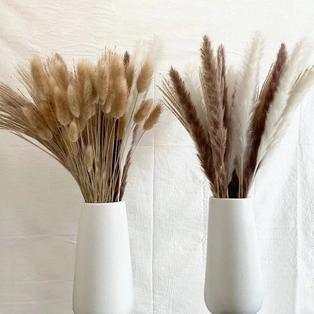 Dried Pampas for Decoration Fluffy Natural Tall Pampas Set 30-100Pcs Small Reed Dried Flowers Bouquet Boho Home Ramadan Decor