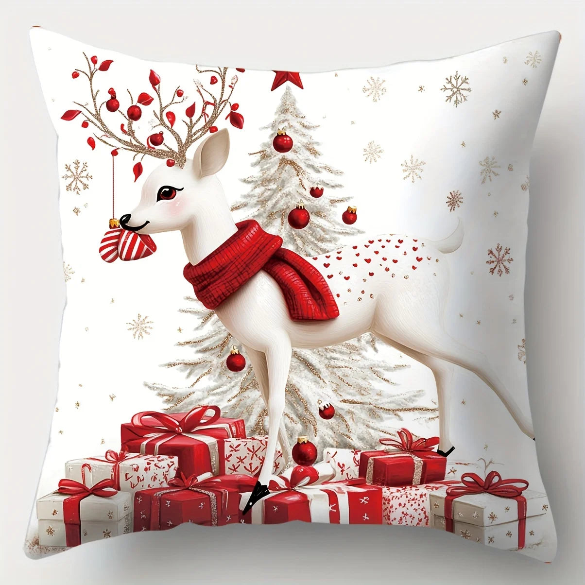 Christmas Cushion Covers Four-piece Set Festive Atmosphere Suitable for Parties Holidays and Daily Decoration