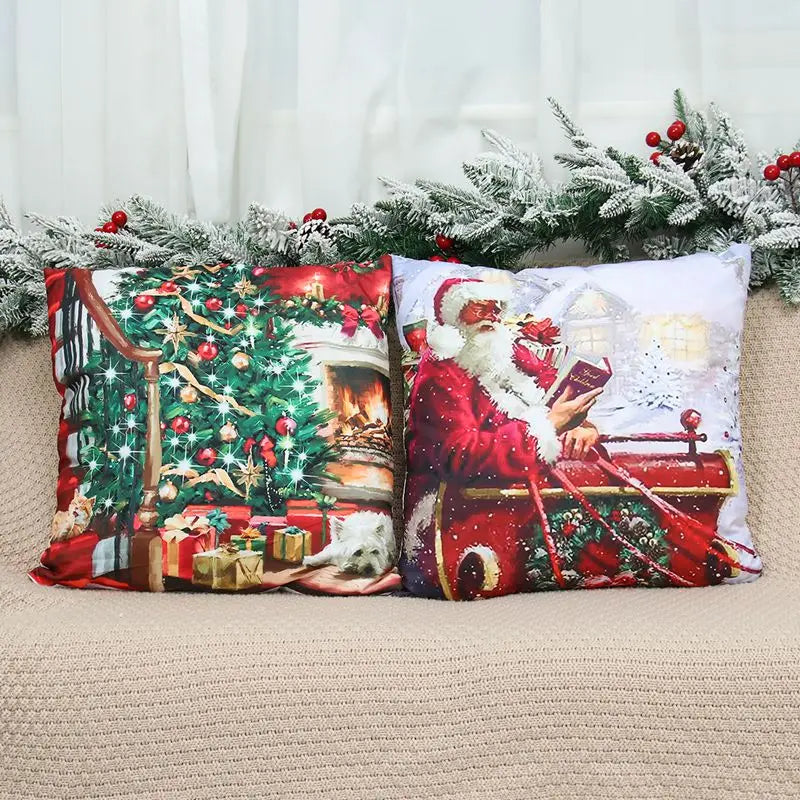 Christmas Cushion Cover Xmas Decorations For Home 2025 Merry Christmas Ornament Pillowcase Natal Navidad New Year 2026 Gifts