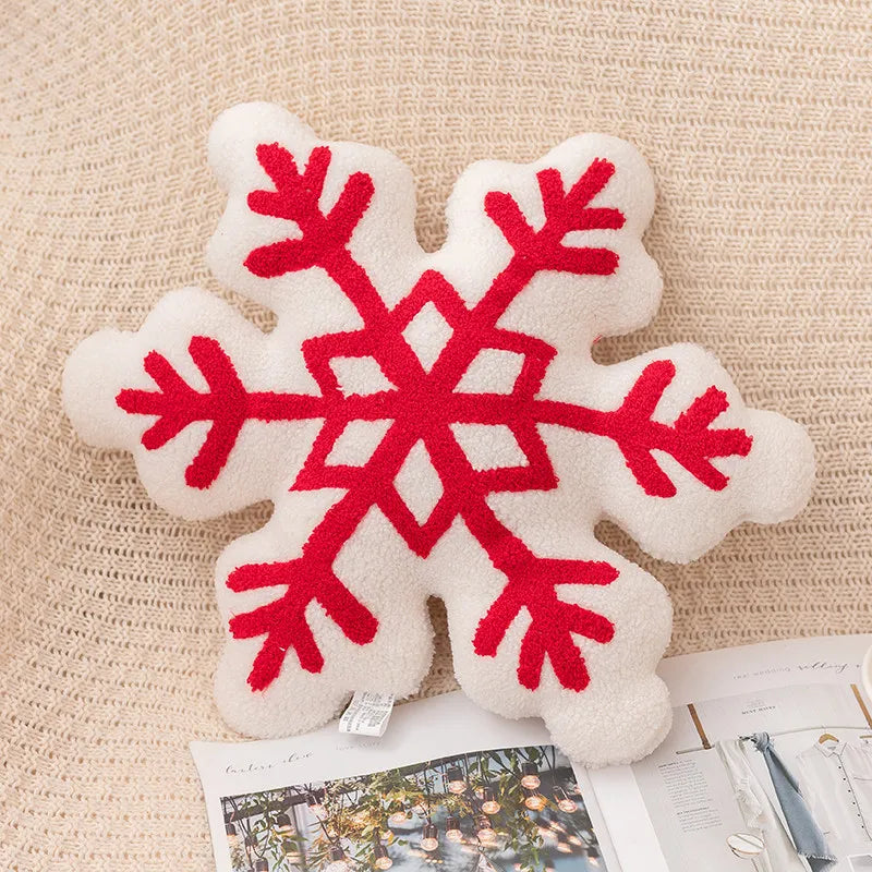 Christmas Snowflake Wreath Candy Cushion Holiday Atmosphere Decoration Ornament Gift Cushion