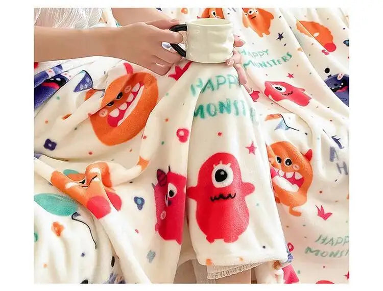 Christmas Thickened Flannel Blanket Red Coral plush Blanket Air-conditioned Blanket Gift Modern and Simple Polyester