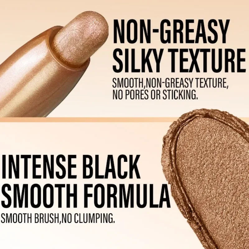 Smoky Dark Black Eyeshadow Pencil Stick Waterproof Pearlescent Matte Metallic Glitter Eye Shadow Highlighter Pen Make Up Tool