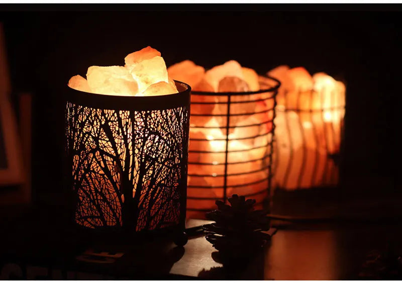 Natural Himalayan Salt Lamp Handcrafted Crystal Salt Rock Warm Light Bedroom Decoration Night Light Bedside Lamp Crafts
