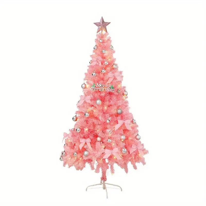 6 FT/7FT Artificial Christmas Tree (NOT Pre-Strung) with 300 LED Warm White String Lights, Spruce Hinged Tree, 8 Lighting Modes,