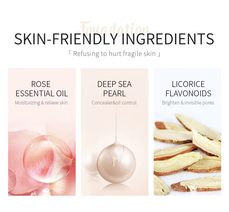 30ml Liquid Foundation Waterproof Makeup High Coverage Concealer Long-lasting Cover Dark Circle Brighten Matte BB Cream Cosmetic