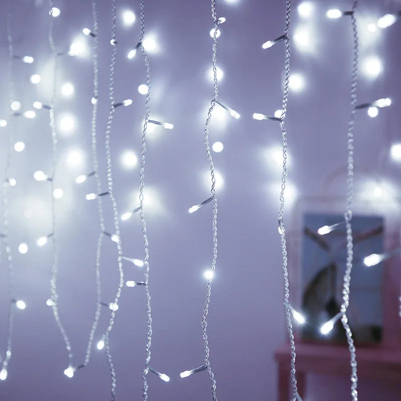 Christmas Lights Waterfall Outdoor Decoration 5M Droop 0.4-0.6m Led Lights Curtain String Lights Party Ggarden Eaves Decoration