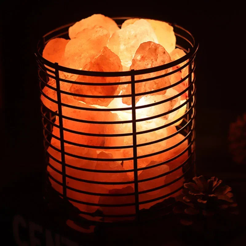 Natural Himalayan Salt Lamp Handcrafted Crystal Salt Rock Warm Light Bedroom Decoration Night Light Bedside Lamp Crafts