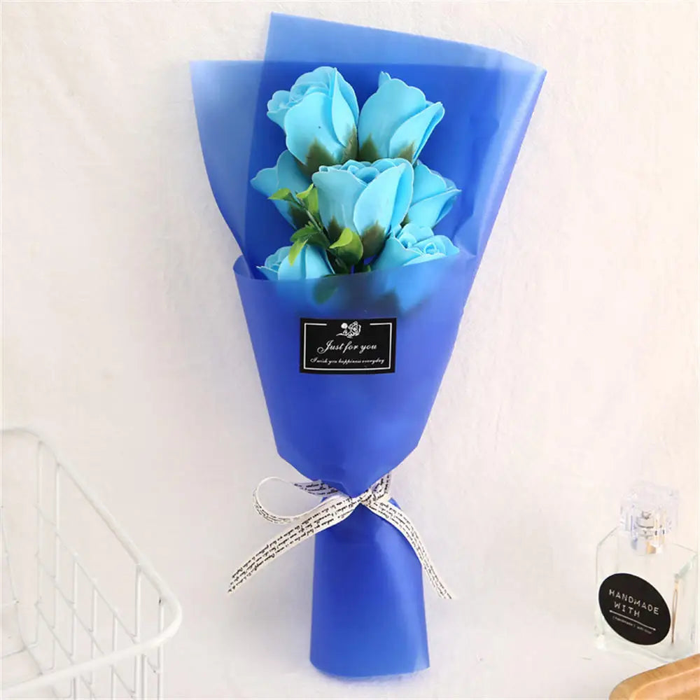 3/6/9 Heads Rose Soap Flower Bouquet Valentine'S Day Artificial Flower Bouquet Gift Women/Men Valentine Day Gift Wedding Decor