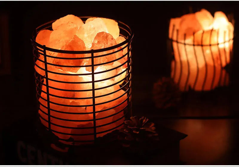 Natural Himalayan Salt Lamp Handcrafted Crystal Salt Rock Warm Light Bedroom Decoration Night Light Bedside Lamp Crafts