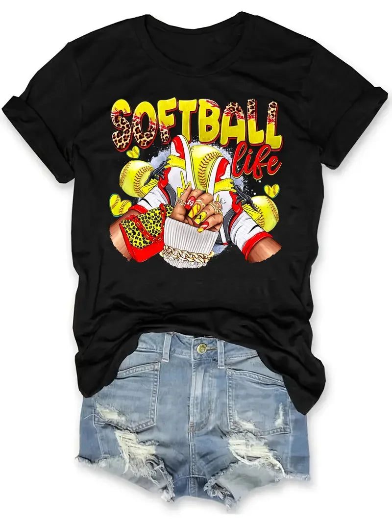 Basketball Heart Valentine Day For Women's Basketball Valentine's Day Premium T-shirt I Love Blue Ball Heart Round Neck Top