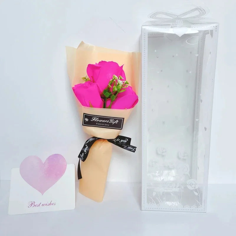 Bouquet Romantic Valentine's Day Gift for Her Premium Artificial Floral Decor Creative Home Decoration in Elegant Box