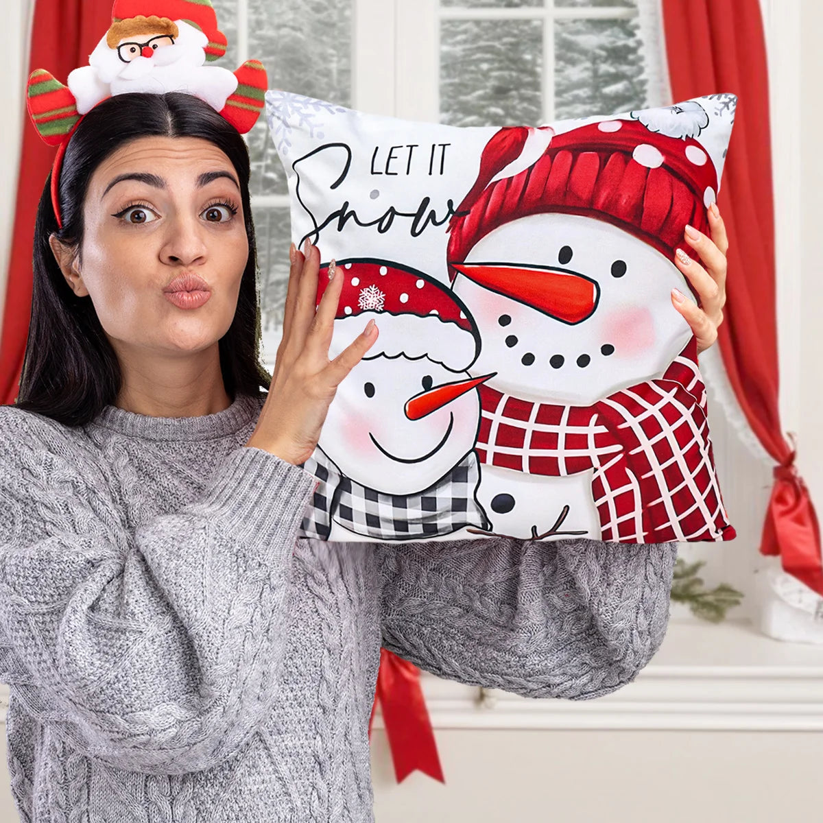 Christmas Cushion Cover Merry Christmas Decorations for Home 2025 Navidad Natal Xmas Ornament Sofa Pillowcase New Year Gift 2026