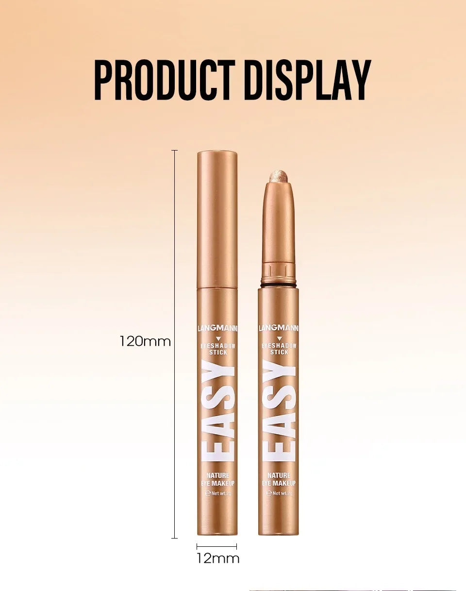 Smoky Dark Black Eyeshadow Pencil Stick Waterproof Pearlescent Matte Metallic Glitter Eye Shadow Highlighter Pen Make Up Tool