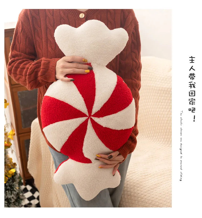 Christmas Snowflake Wreath Candy Cushion Holiday Atmosphere Decoration Ornament Gift Cushion