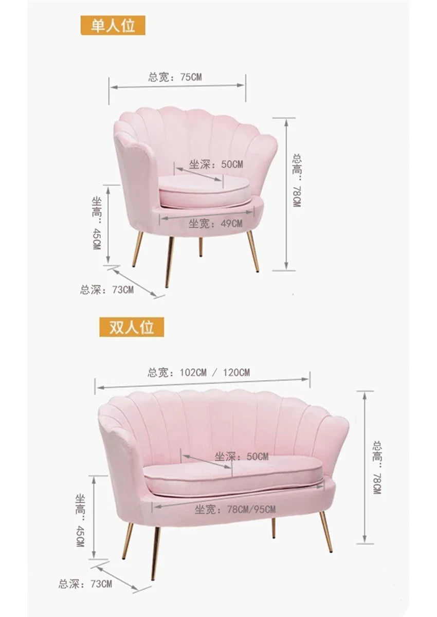 living room single Sofa Nordic Velvet Armchair Ergonomic design modern Corner small sofa luxury Relaxing chair Home furniture